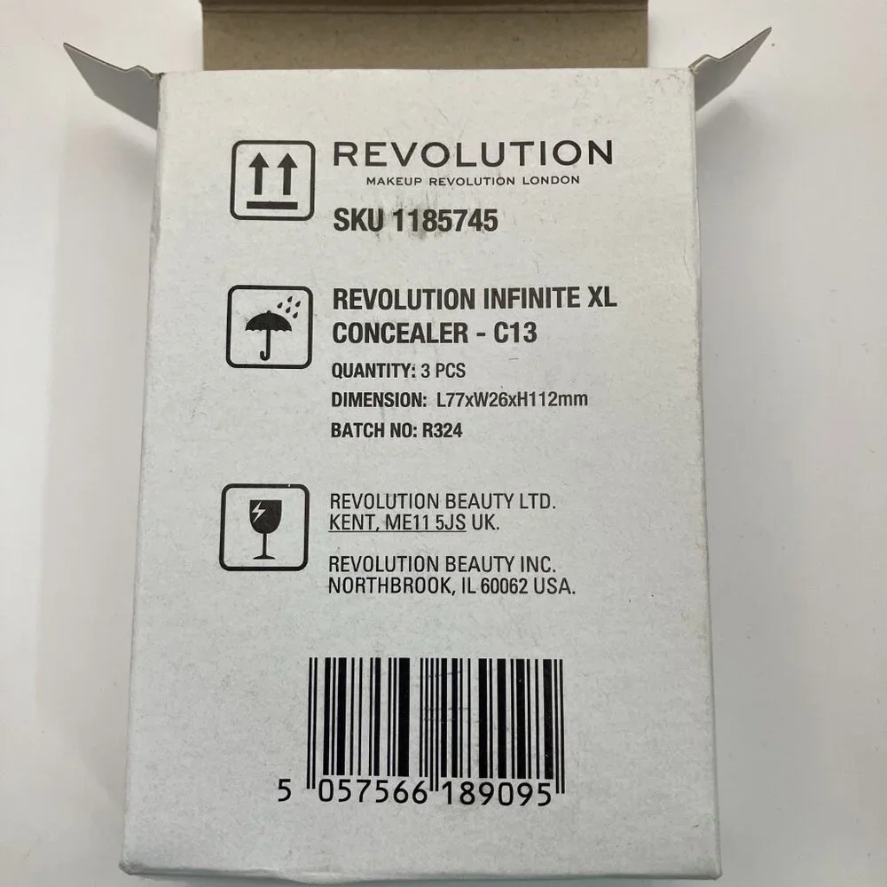 Makeup Revolution Conceal & Define Infinite Long wear C13 Concealer 0.30 OZ 3Pcs